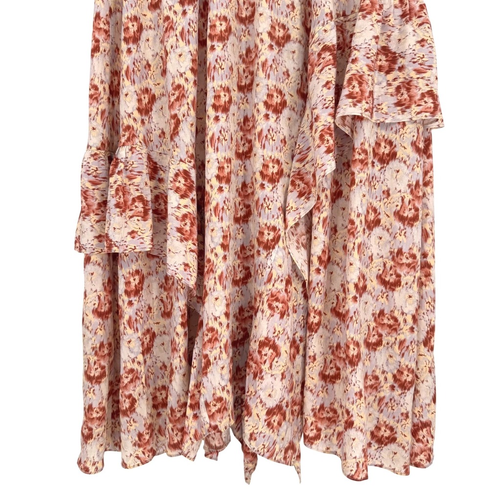 Ulla Johnson Silk Floral Ruffle Midi Dress Sz 14 Ethereal Summer Wedding Luxe - Picture 16 of 16